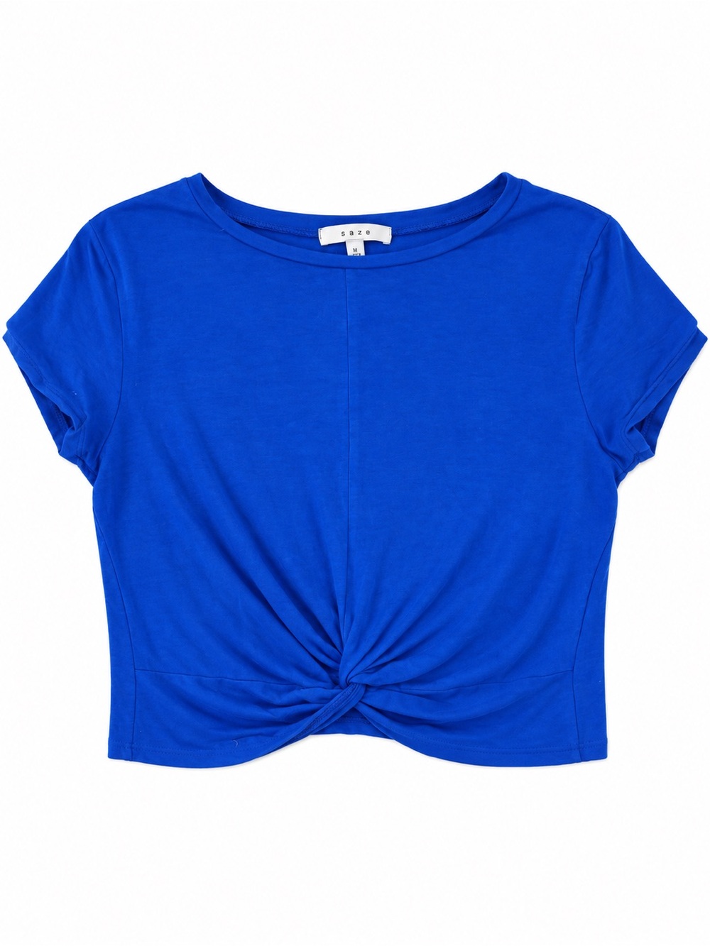 gaze Knot-Front Crop Top - Cobalt Blue